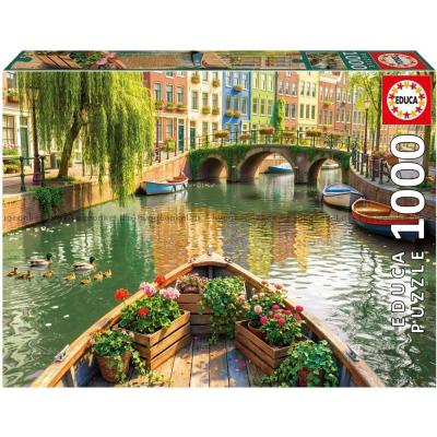 Billede af Amsterdam: Kanalbåden, 1000 brikker