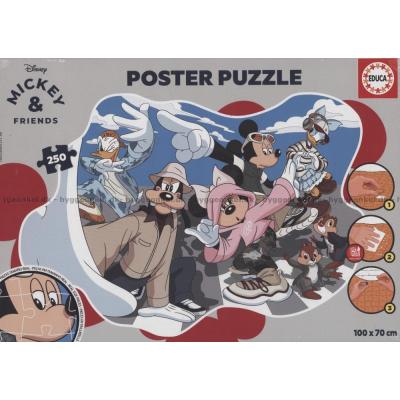 Disney: Mickey og venner - Formet motiv, 250 brikker