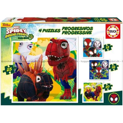 Billede af Marvel: Spidey og hans fantastiske venner - Dino Webs, 4 i 1, 12 brikker