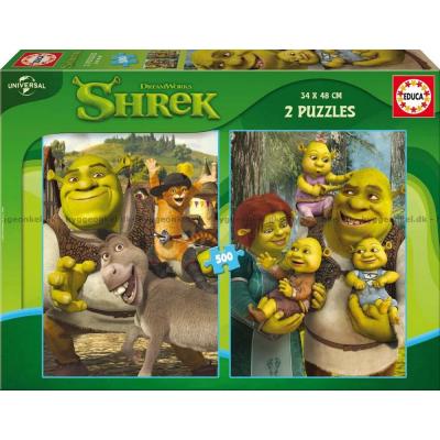 Billede af Shrek, 2x500 brikker