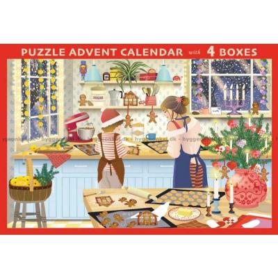 Billede af Julekalender: Advent - Julehygge i køkkenet, 4x250 brikker