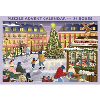 Billede af Julekalender: Jul på skøjtebanen, 24x42 brikker