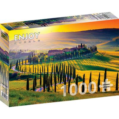 Billede af Solnedgang over Toscana, 1000 brikker