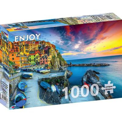 Billede af Solnedgang over Manarola, 1000 brikker