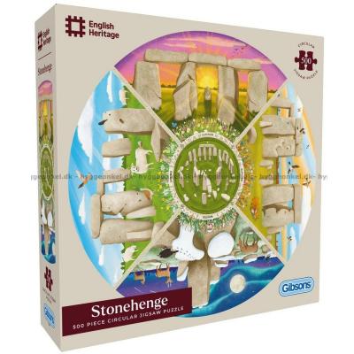 Billede af Stonehenge året rundt - Rundt puslespil, 500 brikker