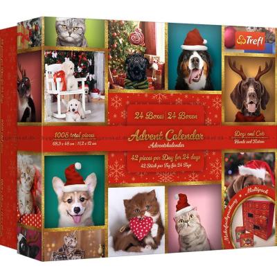 Billede af Julekalender: Hunde og katte, 24x42 brikker