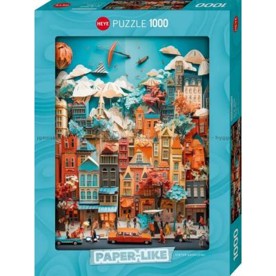 Billede af Papir: Farverig bymidte, 1000 brikker
