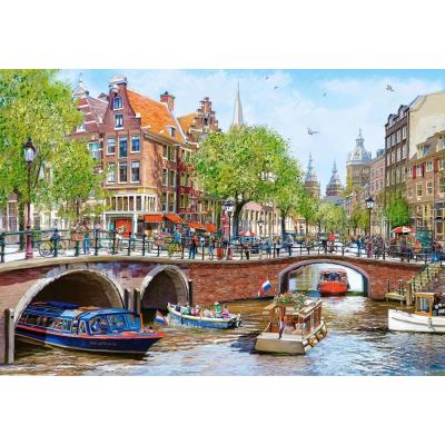 Billede af Macneil: Kanalliv i Amsterdam, 1000 brikker