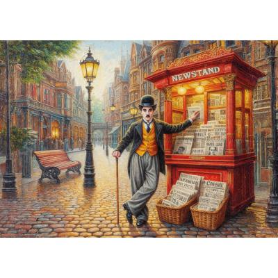 Billede af Chaplin i den morgenstille gade, 1000 brikker