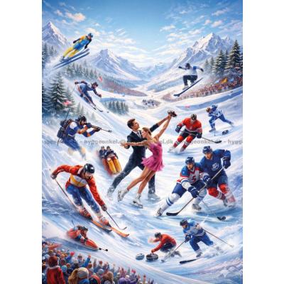 Billede af Vinter sportsgrene, 1000 brikker