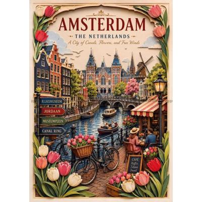 Billede af Storbyer i verden: Amsterdam, 1000 brikker