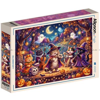 Billede af Kattenes halloween orkester, 1000 brikker