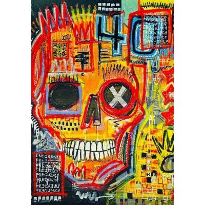Billede af Kranium i graffiti kaos, 1000 brikker