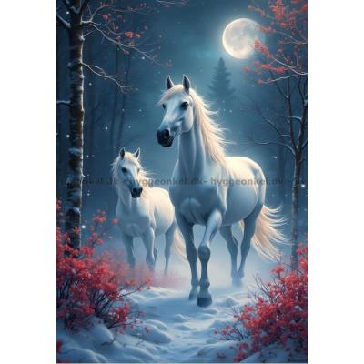 Billede af Hvid galop i måneskin, 1000 brikker
