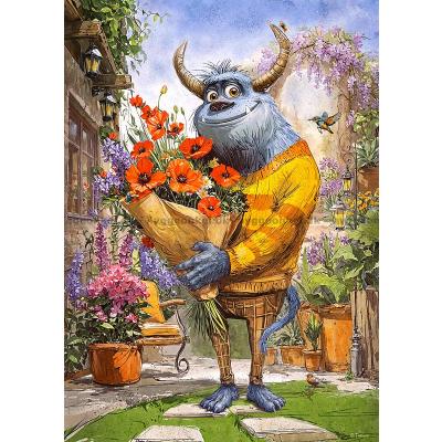 Billede af Monstrets blomsterhilsen, 500 brikker
