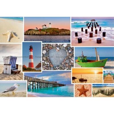 Billede af På stranden - Collage, 1000 brikker