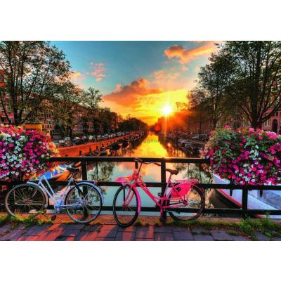 Billede af Cykler i Amsterdam, Holland, 1000 brikker