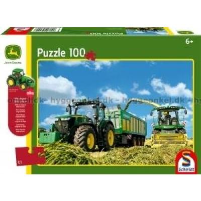 John Deere: Traktor 7310 med finsnitter, 100 brikker