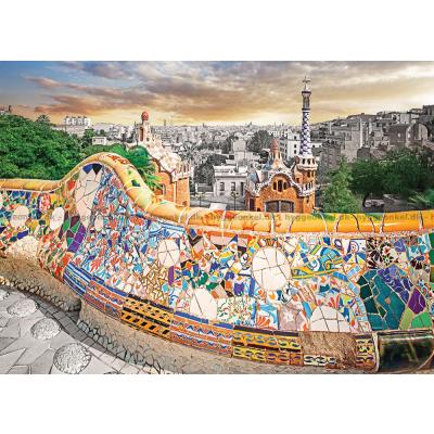 Billede af Gaudi: Park Güell, Barcelona - Spanien, 1000 brikker