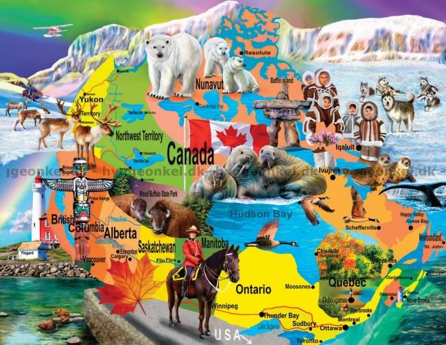 Kort Over Canada Thompson: Kort over Canada, 1000 brikker → Køb det her. Kort Over Canada