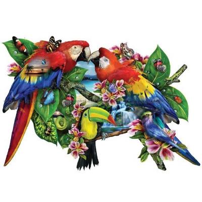 Schory: Papegøjer i paradis - Formet motiv, 1000 brikker