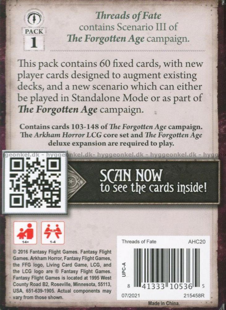 Arkham Horror The Card Game Threads of Fate → Køb det billigt i dag