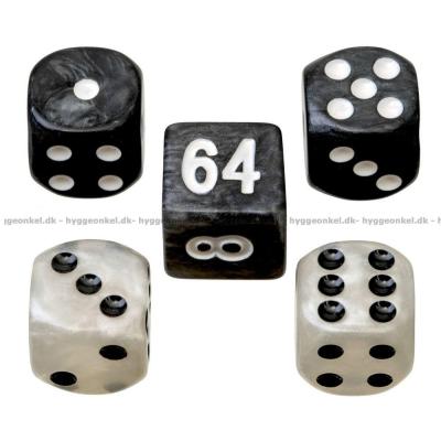 Billede af Backgammon: Ekstra brikker 34 mm (sorte og hvide)
