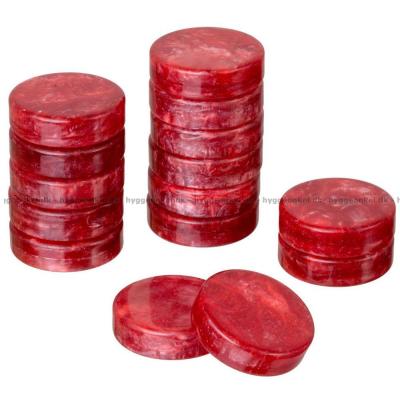 Billede af Backgammon: Ekstra brikker 34 mm (røde og hvide)