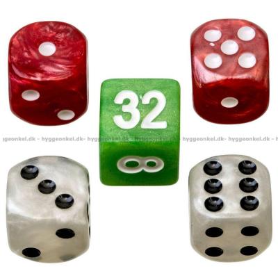 Billede af Backgammon: Ekstra brikker 34 mm (røde og hvide)