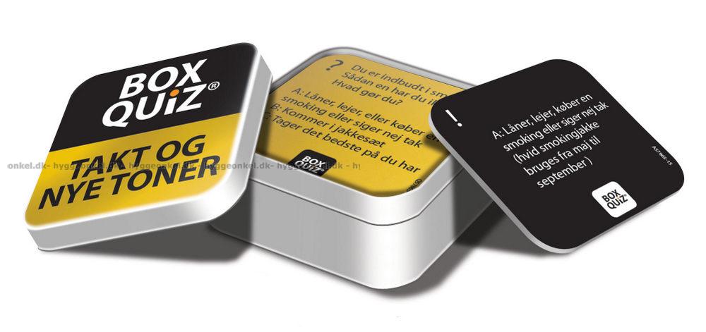 Køb Box Quiz: Takt og nye i dag. E-mærket webshop UDGÅET!!!