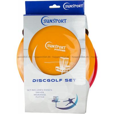 Disc golf sæt - Orange/blå/rød - MISFARVEDE