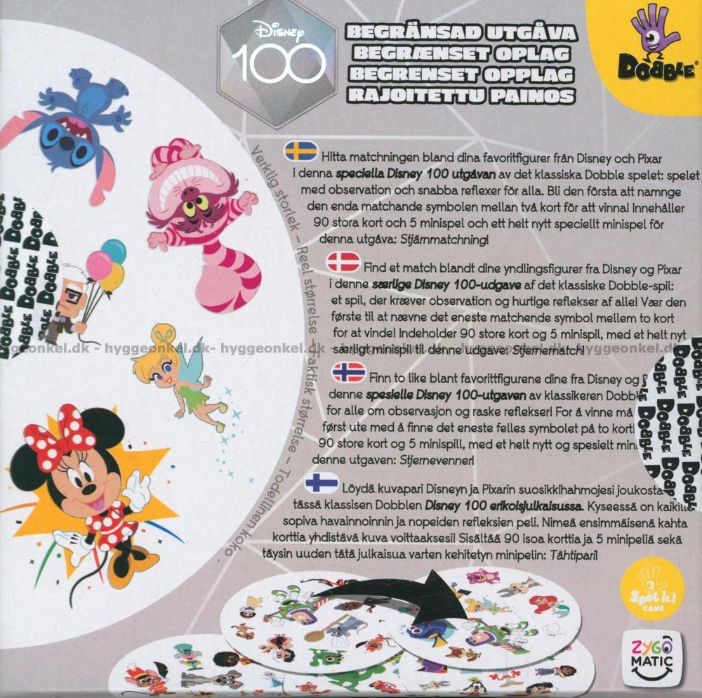 Dobble: Disney 100 Years of Wonder - Engelsk - 3558380096177 UDGÅET!!!