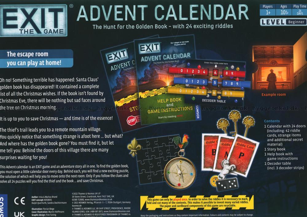 EXIT Advent Calendar The Hunt For The Golden Book