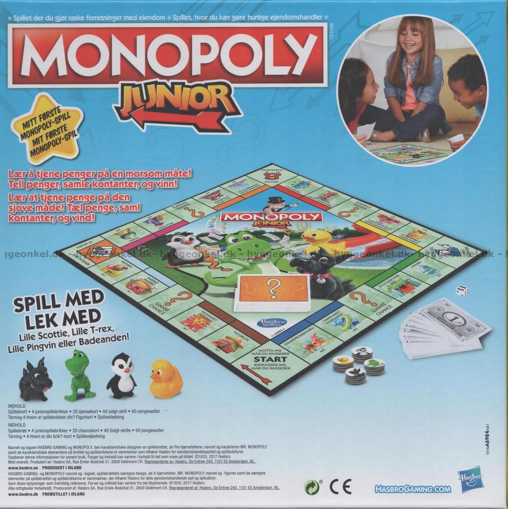 korn forfremmelse Derive Køb Monopoly: Junior billigt på nettet. - 5010993579198 UDGÅET!!!