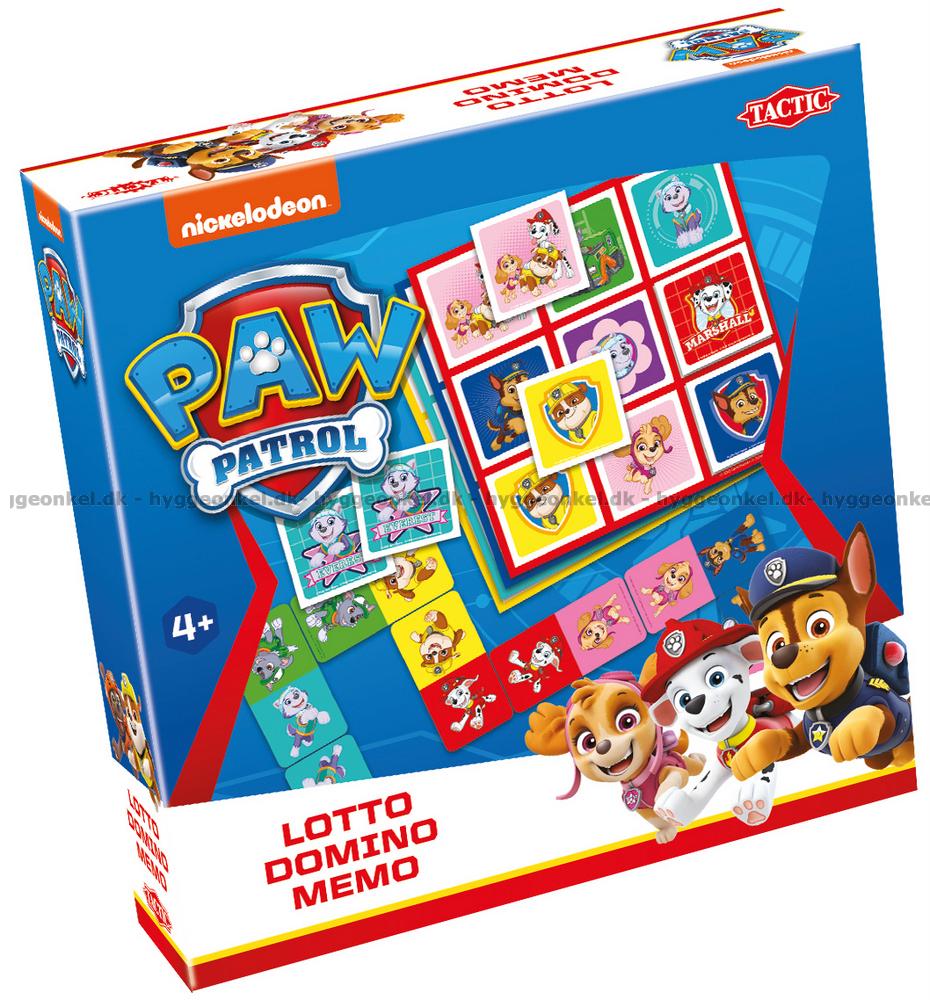 mindre Mantle Steward Paw Patrol: Lotto, Domino, Memo - 3 i 1 → Køb det billigt i dag!