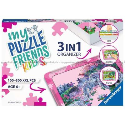 Puslespilsunderlag til børn: Pink - 3 i 1