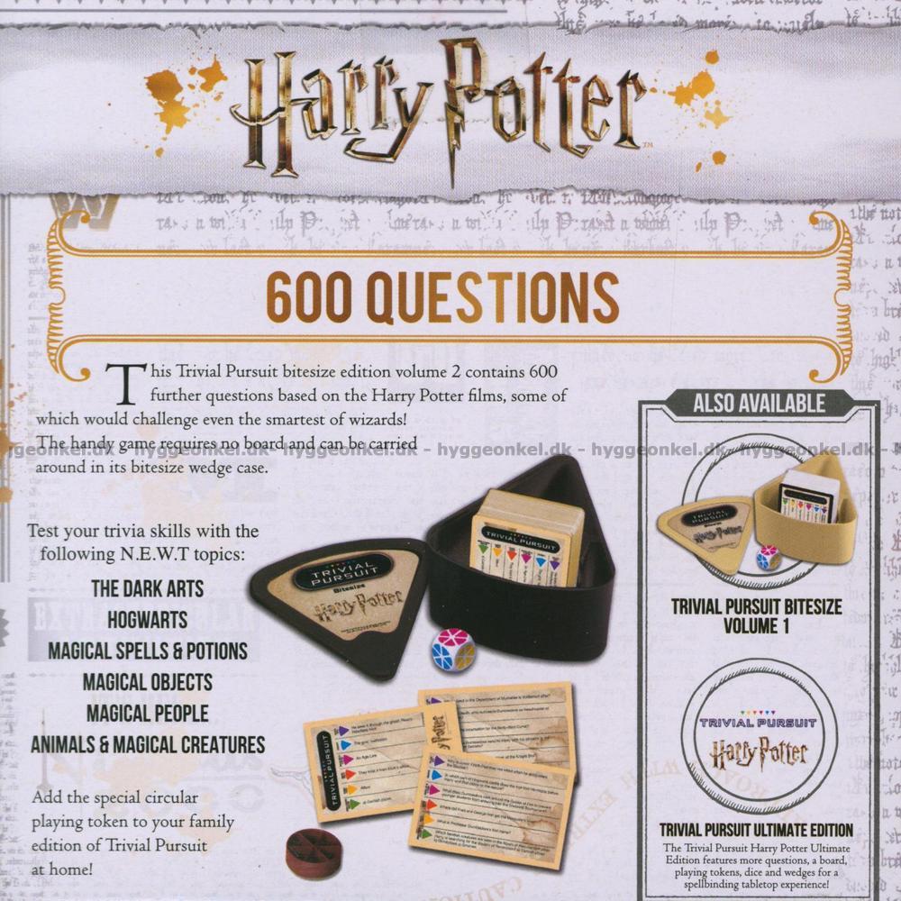 Trivial perseguição harry potter volume 2 bitesize/pergunta e