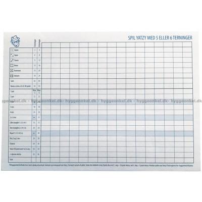 Yatzy (5 eller 6 terninger): A4 Blokke